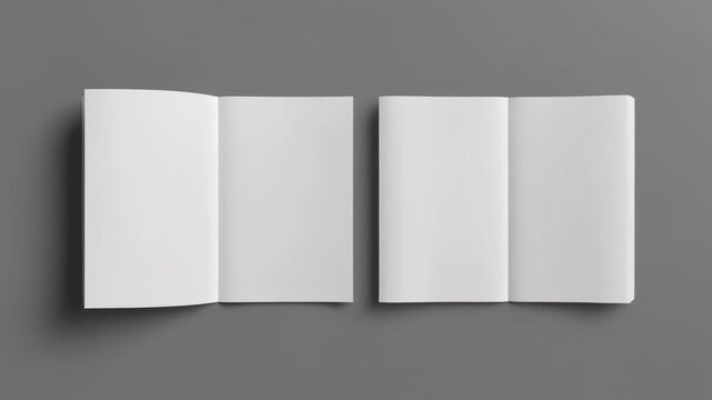 Blank Tri-fold Brochure Mockup Animation on Grey Background