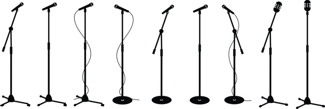 Microphone Stand Designs for Stage Performances, Podcast Recording, Live Music, Broadcasting, and Studio Audio Equipment