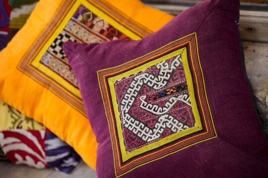 Colorful Pillow With Pattern Detail