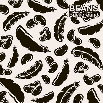 Beans pattern background set. Collection icon beans. Vector