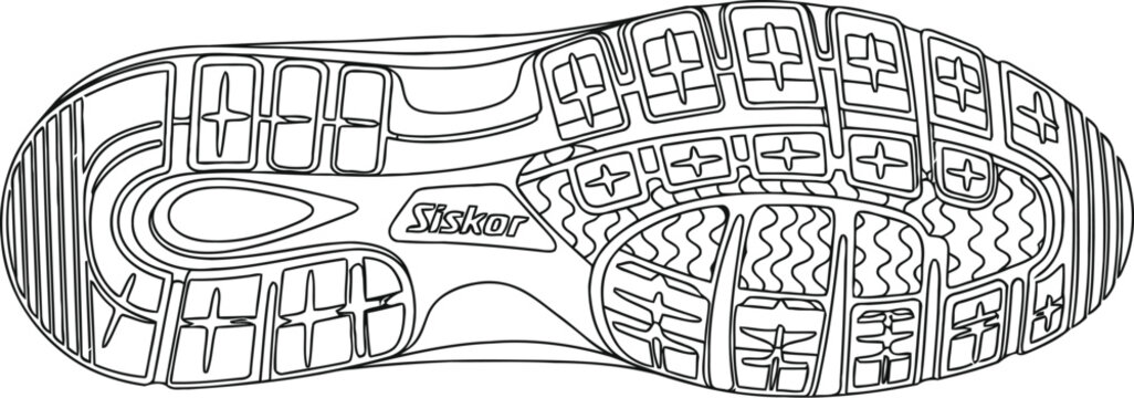 Black shoe print icon showing a sneaker sole pattern