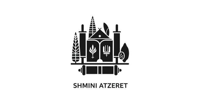 Minimalist graphic icon representing the Jewish holiday of Shmini Atzeret.