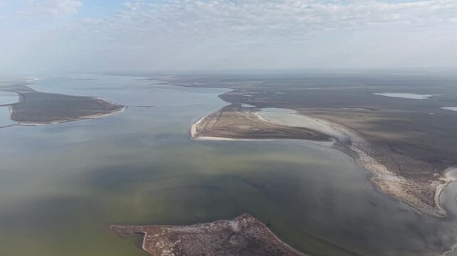 Russia, Kalmykia. Nature reserve, Lake Manych Gudilo. Coast.