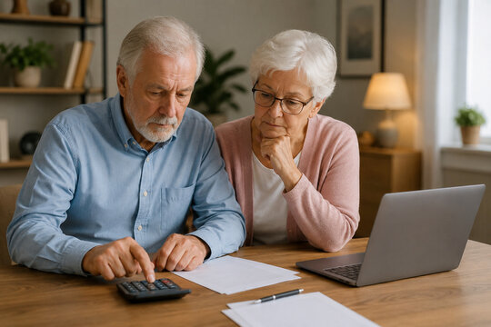 Senior Couple Reviewing Retirement Finances