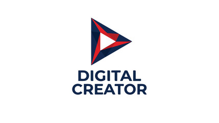 Fototapeta premium Digital Creator modern logo design with play button icon.