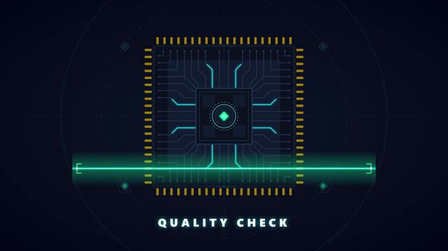 Digital microchip check scan with hud interface and circuitry data animation processor
