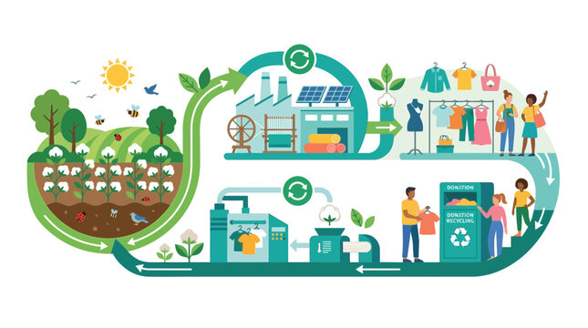 Sustainable Fashion Cycle: Cotton Farming to Recycling