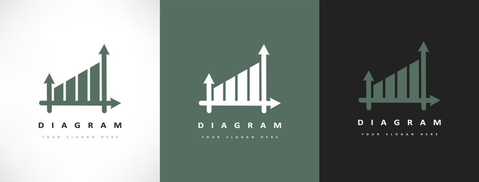 Diagram logo vector. Financial success design