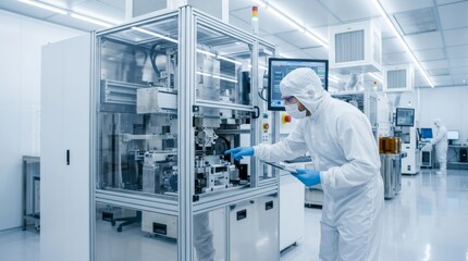 Naklejka premium Fintech R&D in High-Tech Cleanroom