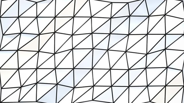 Abstract geometric background with animated white triangles and grid