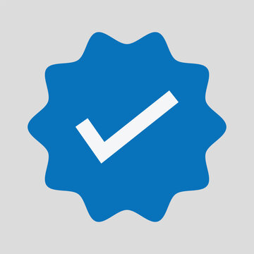 Verified account badge. social media blue verification check mark icon vector Illustration . EPS 10 .