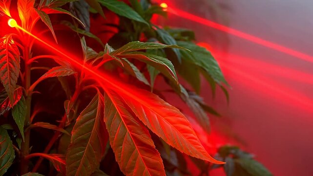 Red Laser Garden - Illuminating Plant Growth with Diffused Light