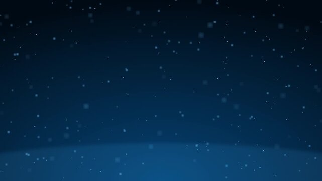 Abstract blurry dots random animation slowly falling glowing blue particles for corporate technology background 4K
