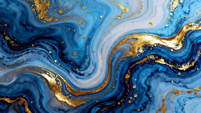 Blue and gold abstract swirl pattern