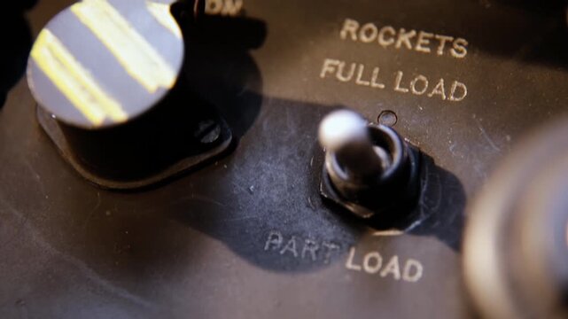 Vintage Fighter Jet Weapons Panel Rocket Load Toggle Switch - 4K