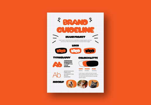 Orange and White Playful Bold Pet Shop Brand Guideline