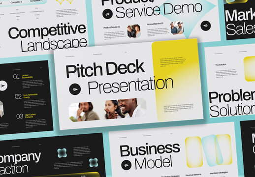White Blue and Yellow Clean Modern Pitch Deck Presentation