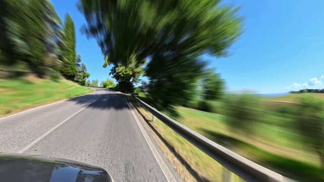 Driving near Lake Bolsena, Umbria, Italy - Hyperlapse