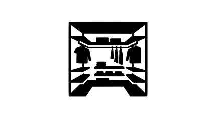 Fototapeta premium Walk-in closet organization system silhouette icon