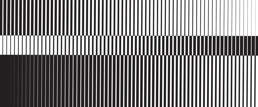 Abstract black and white diagonal lines pattern background. Minimalist geometric vector texture with monochrome parallel stripes, optical illusion, and glitch slicing effect.
