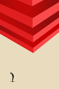 Business career opportunity. businessman looking up. concept of stairs, personal growth, development, success
