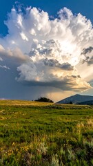 Obraz premium Storm Cloud over Field.