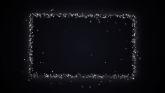 Glowing Sparkling Light Particles Forming a Rectangular Frame