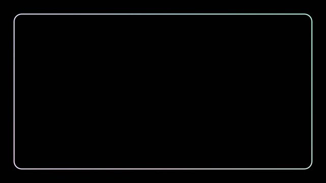 Minimalist white rounded rectangular border frame on black background