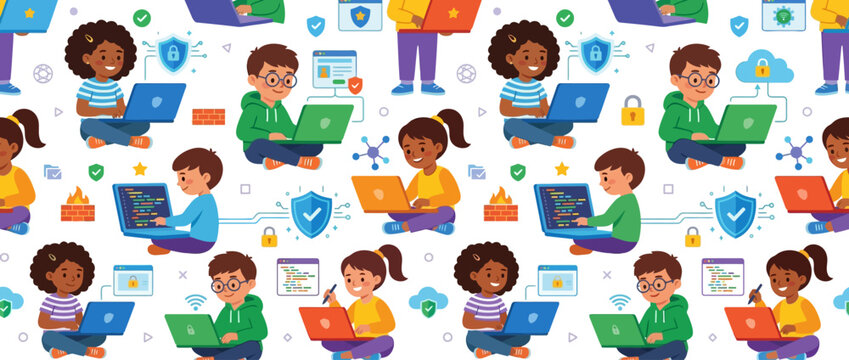 Children Coding and Learning Computer Science, Digital Education Pattern