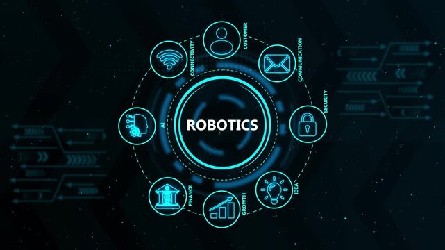 Robotics business technology presentation background