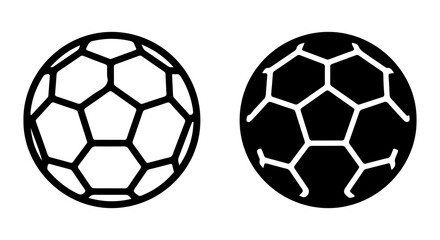 Naklejka premium Classic Soccer Ball Icons, Black and White Football Graphics, Sport Game Vector Set