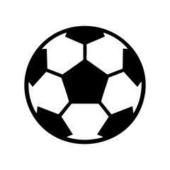 Fototapeta premium A minimalist black vector silhouette of a classic football (soccer ball)