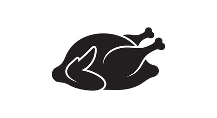 Roasted chicken silhouette on a white background © MD