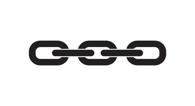 Black chain links against a white background silhouette