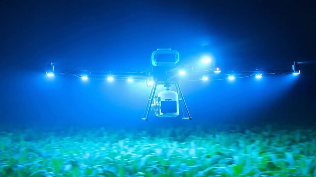 Nocturnal Agricultural Protection: Aerial Drone Dispensing Over Crops