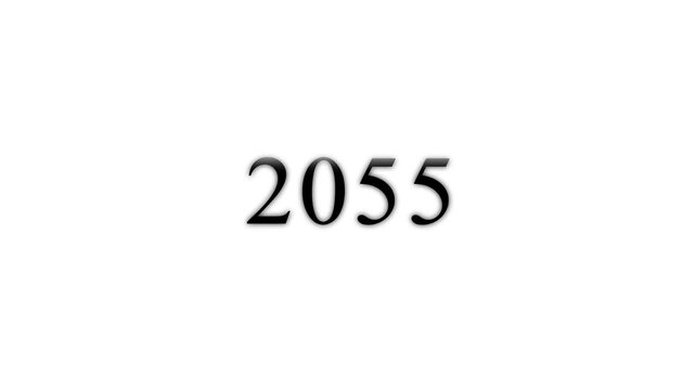 The year 2055 written in a simple black serif font centered on a plain white background for digital countdowns or calendar event projects