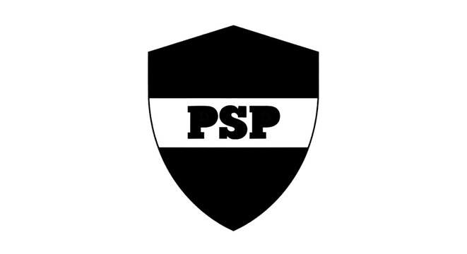 Vector illustration of psp logo shield icon on a transparent background
