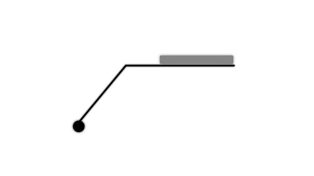 Simple black line callout annotation with a circular dot at the start point isolated on a clean white background for projects