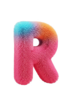 Colorful glitter foam letter r for decoration or party