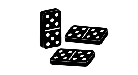 Fototapeta na wymiar Vector illustration of set of three dominoes with different dot patterns on a transparent background