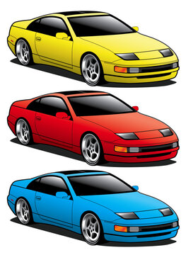 Z Car Style JDM Tuner Sports Car Layered Vector Illustrator Vector File. Custom sports car vector art - hand illustrated. Vector format is perfect for almost any size output.