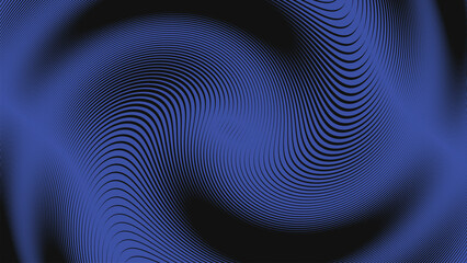Fototapeta premium Abstract background, featuring a pattern, of thin blue, wavy lines flowing, across a black, surface in a, rhythmic, swirling wave formation