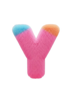 Pink and blue foam letter y toy for kids playtime fun