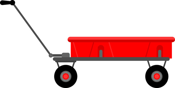 Childhood Simple Red Wagon Cartoon