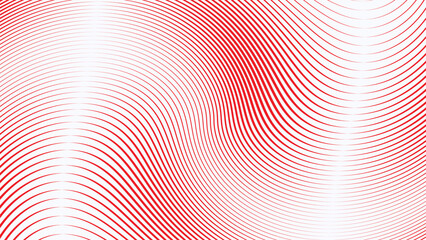 Fototapeta premium Abstract background, featuring a pattern, of thin red, wavy lines flowing, across a white, surface in a, rhythmic, repeating wave formation
