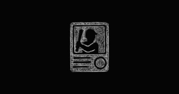 Sketch baseball card icon animation - smooth progressive reveal