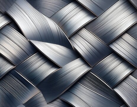elegant silver and gray woven stripe seamless pattern with 3d ribbon like diagonal bands on light background sophisticated metallic design for wallpaper fas