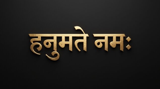 Hanumate namah golden hindi calligraphy text