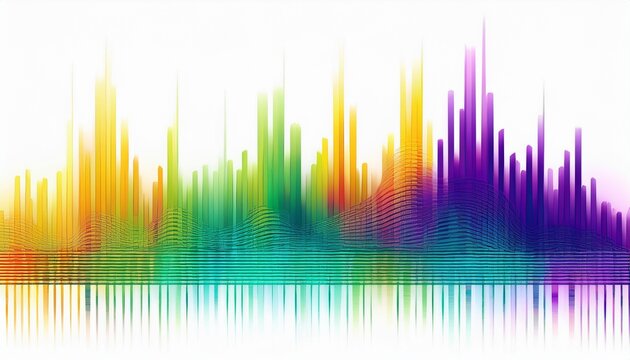 vibrant colorful sound wave seamless pattern with equalizer bars in green teal purple and yellow on white background modern music inspired design for tech branding textile and digital background