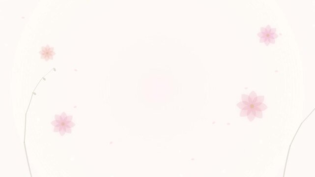 Delicate Pink Cherry Blossoms on a Soft White Background.